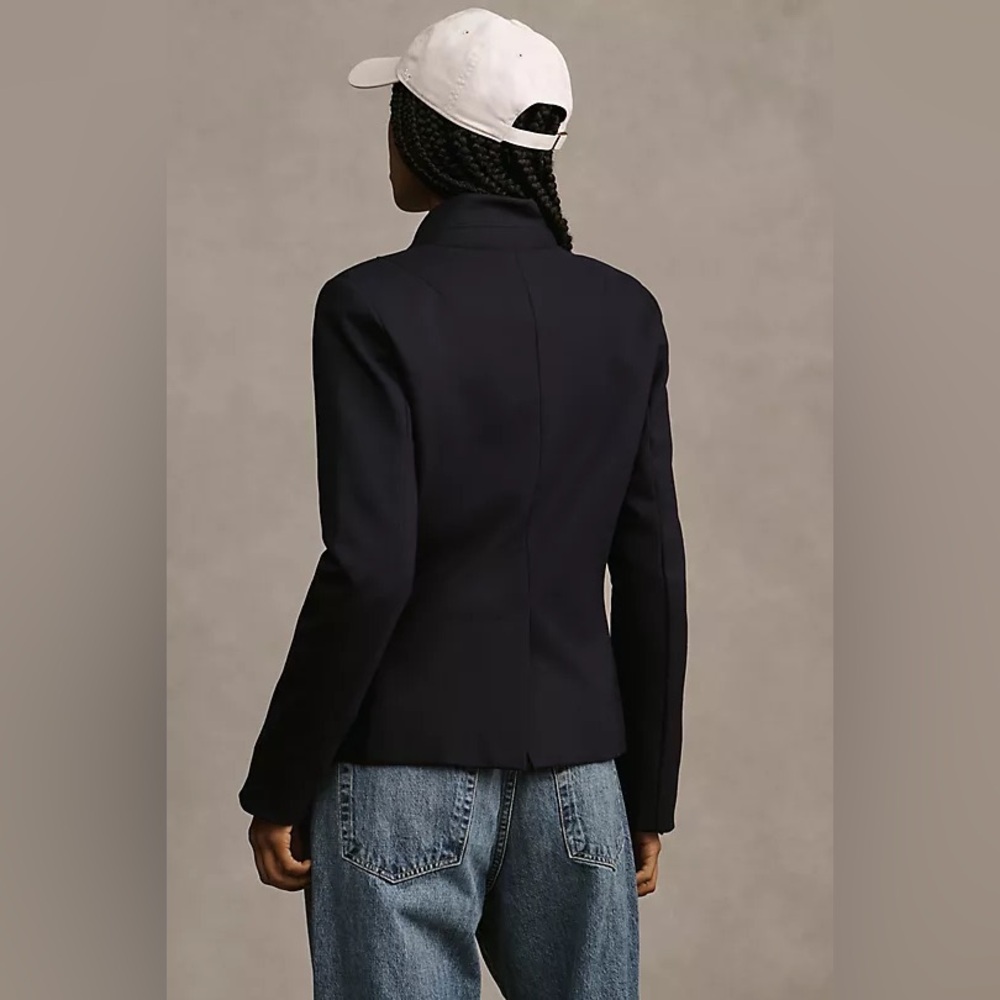 NWT Anthropologie Maeve Ponte Naval Peacoat Blazer in NAVY, Size 6 - Picture 5 of 8